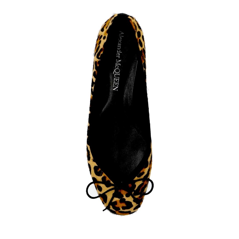 Alexander McQueen Armadillo Ballerinas In Leopard/black